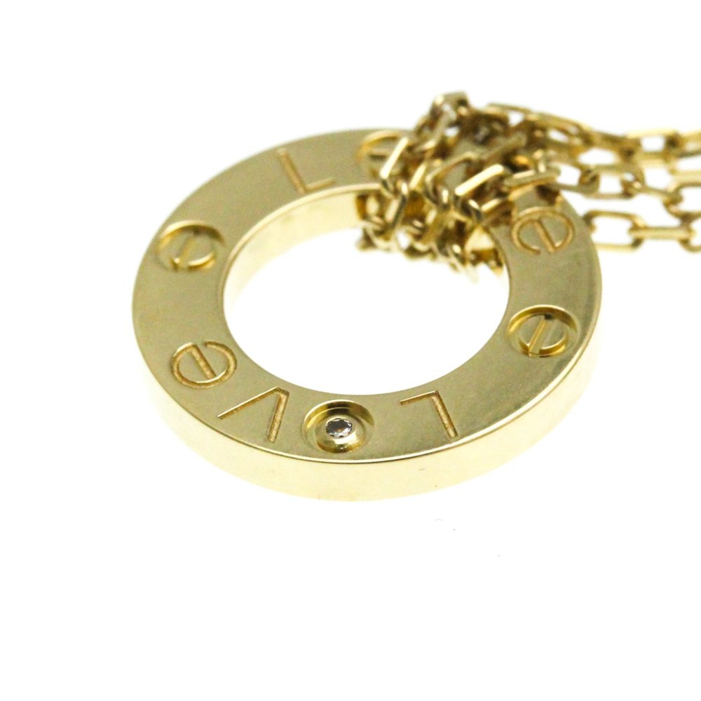 CARTIER Love Circle Necklace B7219500 18K Yellow Gold Diamond Pendant - Picture 9 of 14